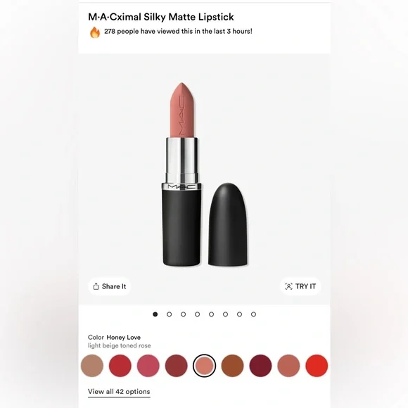 🌺MAC Cosmetics Silky Matte Lipstick - Honey Love - Picture 1 of 8